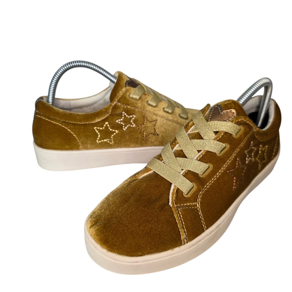 Revitalign Malibu Velvet Womens 8.5 Gold Star Orthotic Slip On Sneakers NWOB